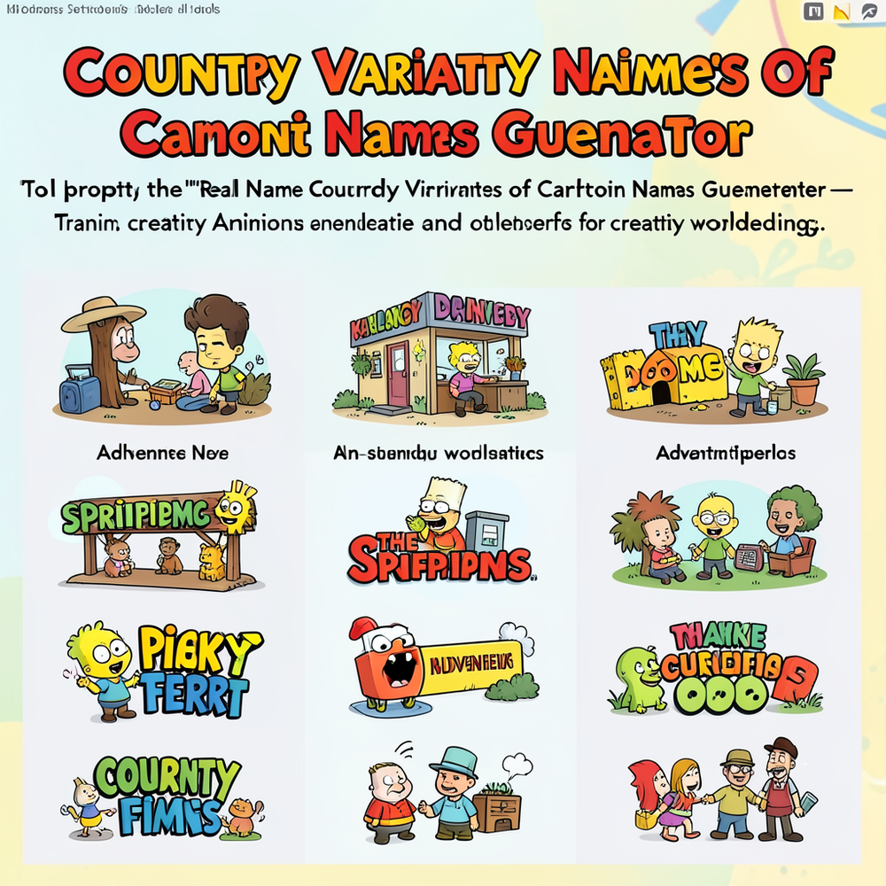 Country Variants Of Cartoon Names Generator website