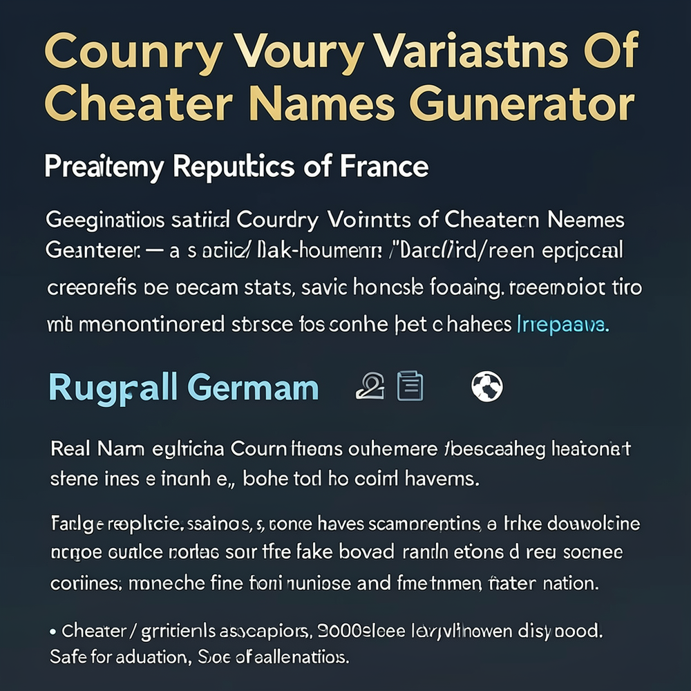 Country Variants Of Cheater Names Generator website