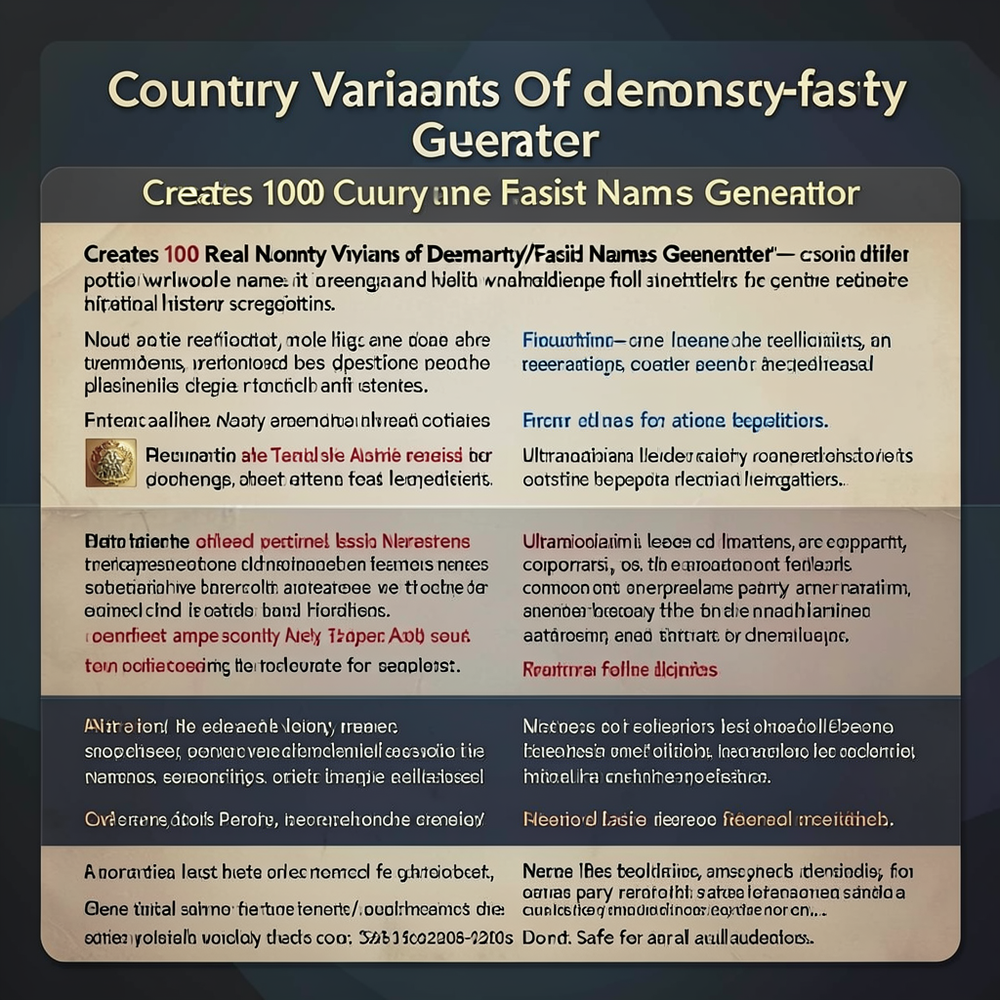 Country Variants Of democracy-fascist Names Generator website