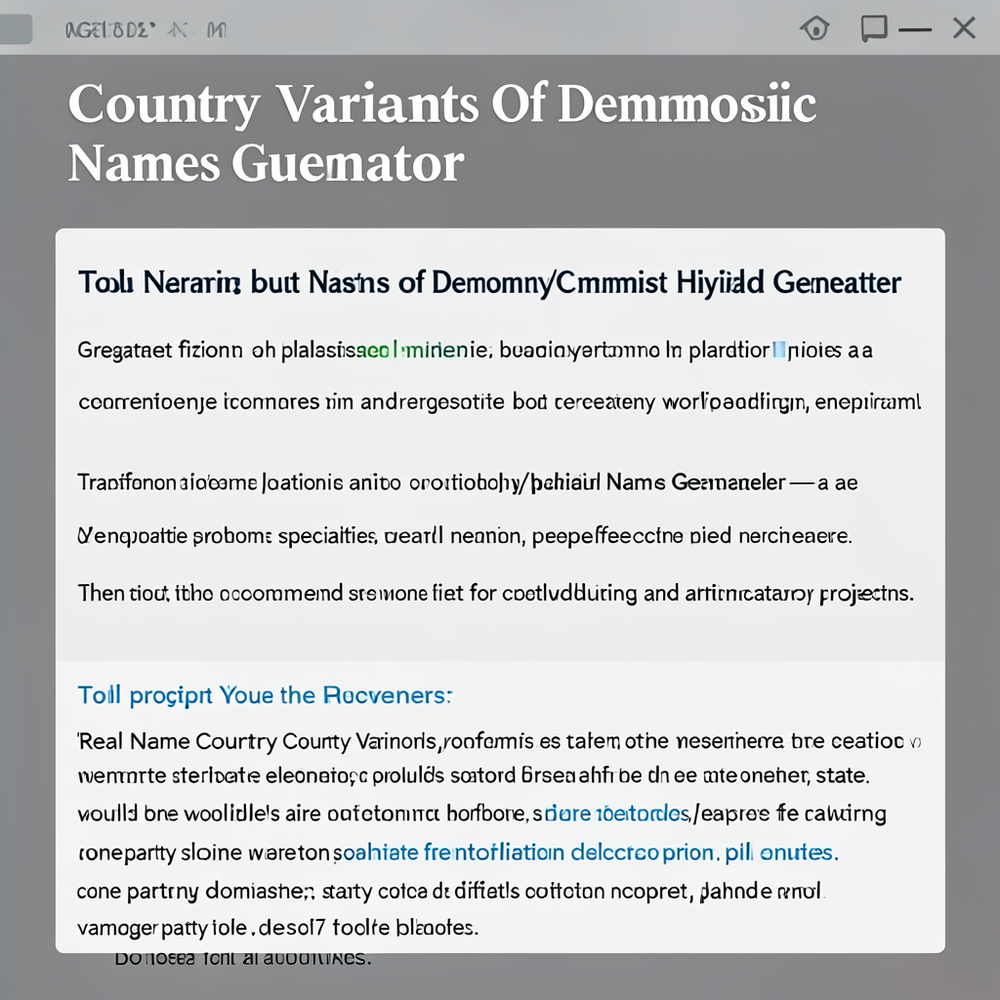 Country Variants Of Democratic Socialism Names Generator website