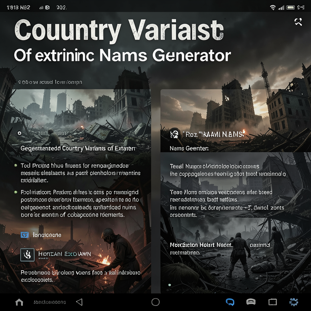 Country Variants Of Extinction Names Generator website