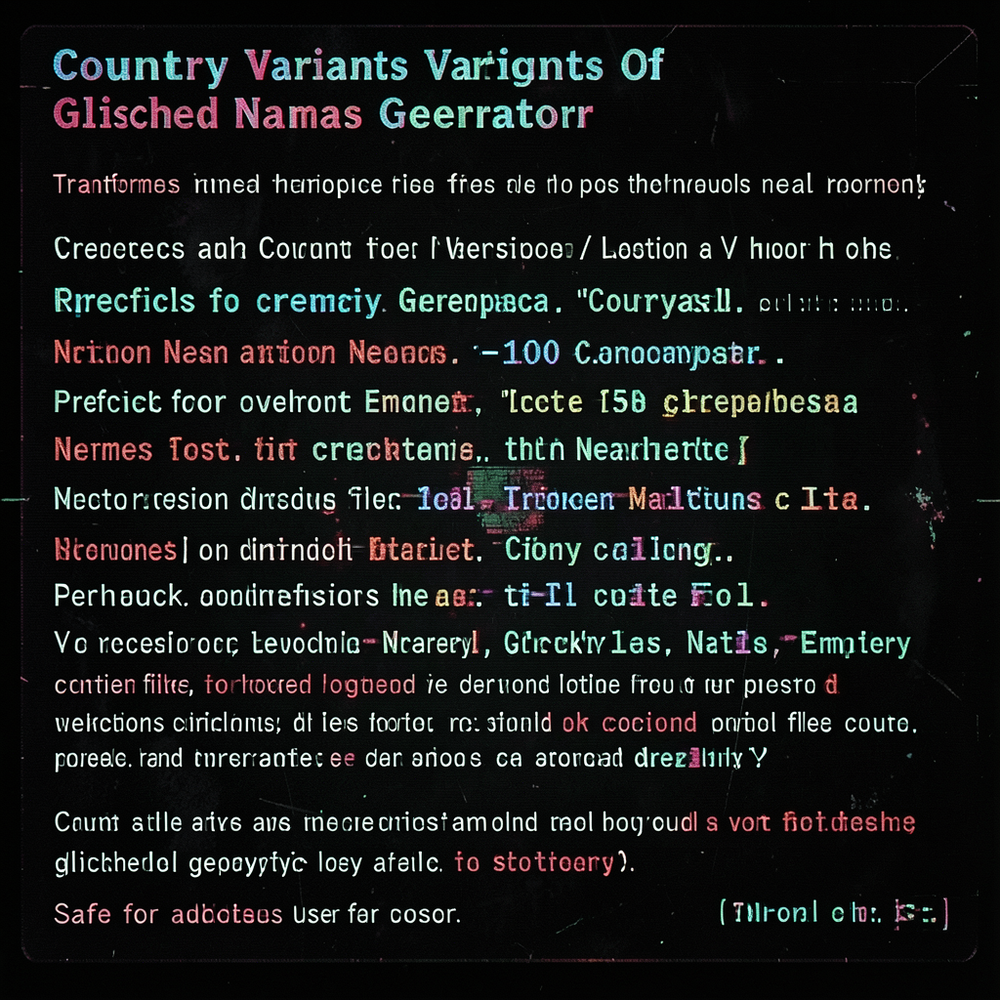 Country Variants Of Glitched Names Generator website