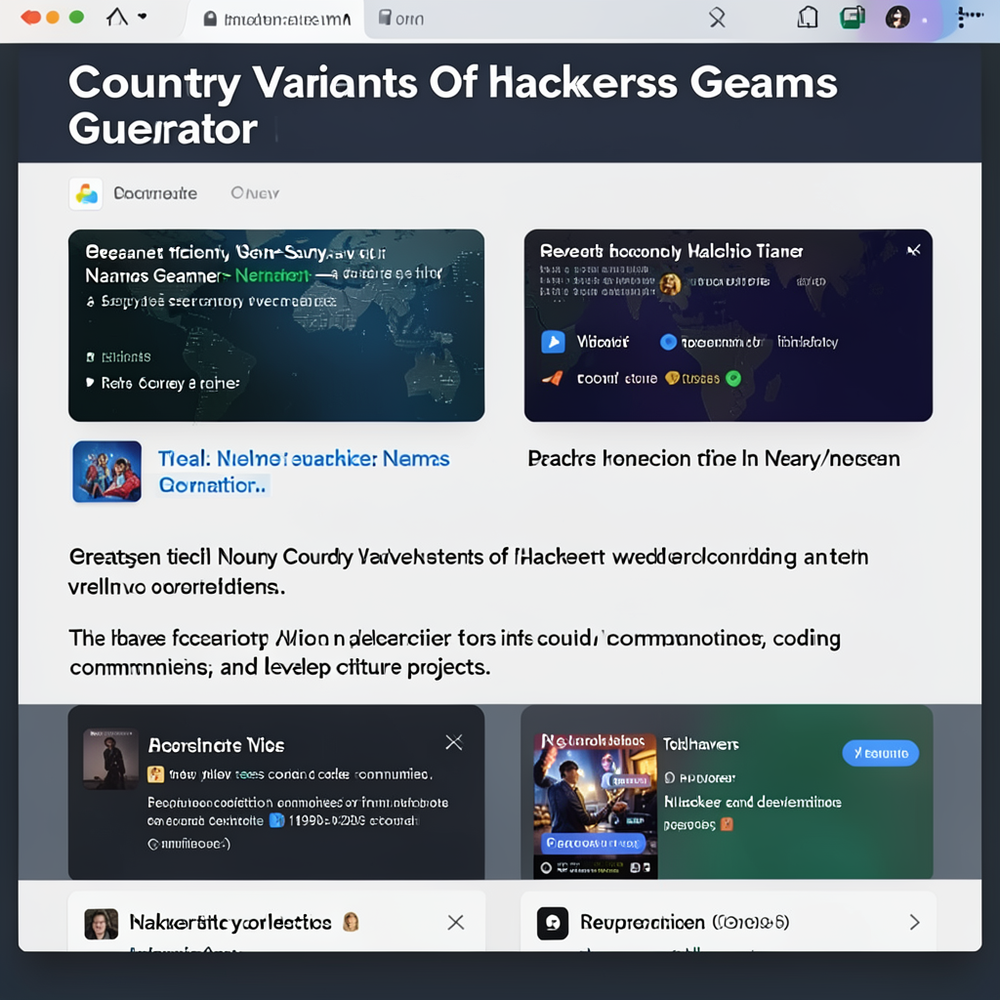 Country Variants Of Hackers Names Generator website