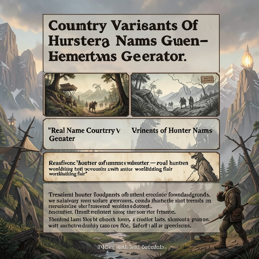 Country Variants Of Hunter Names Generator website
