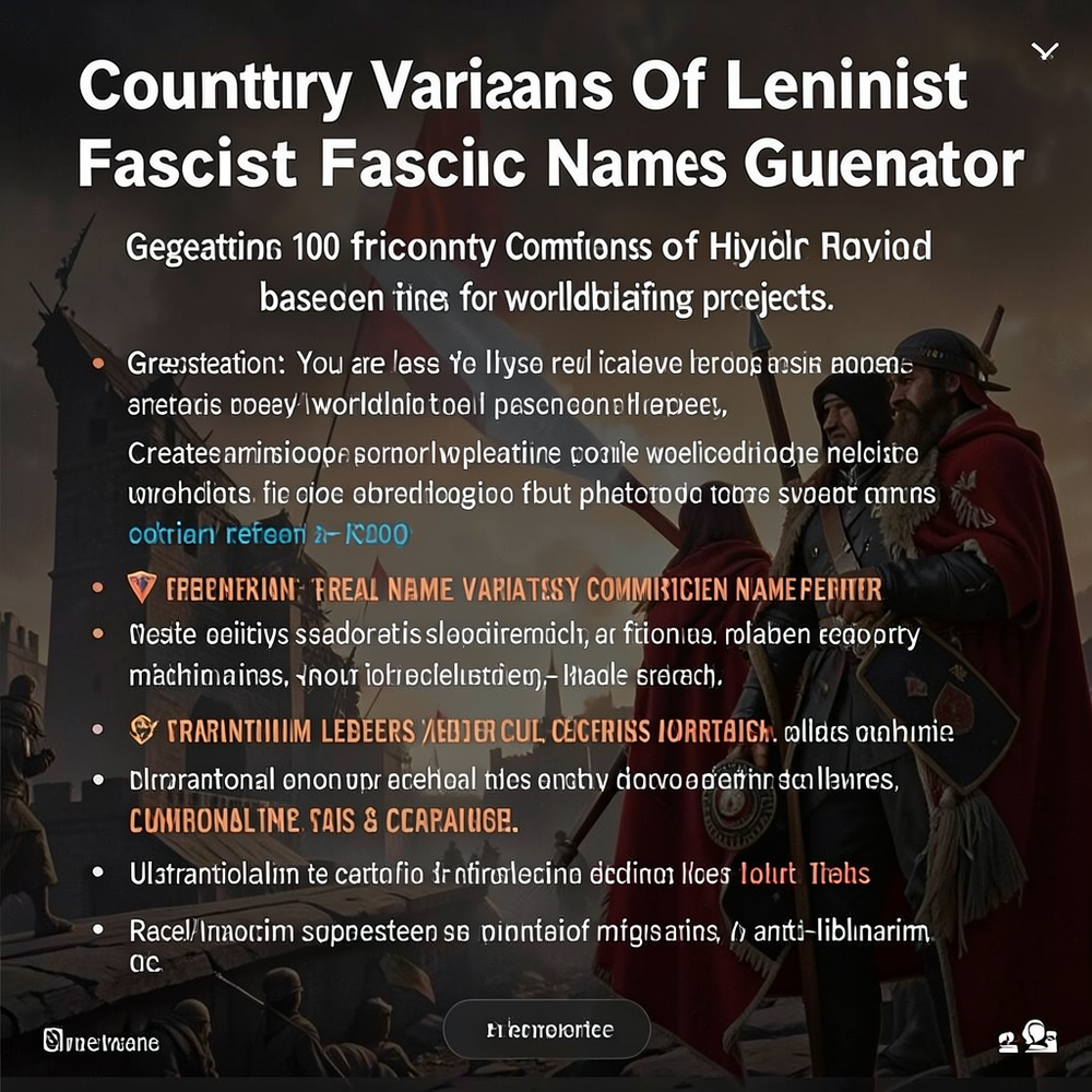 Country Variants Of Leninist Fascism Names Generator website