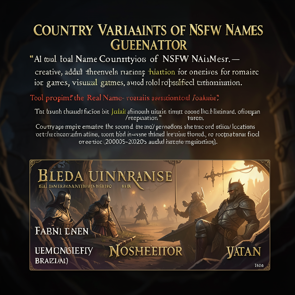 Country Variants Of Nsfw Names Generator website