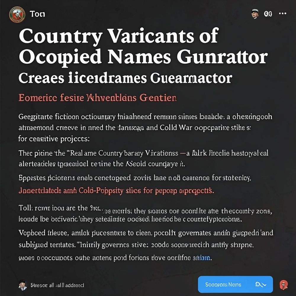 Country Variants Of Occupied Names Generator website