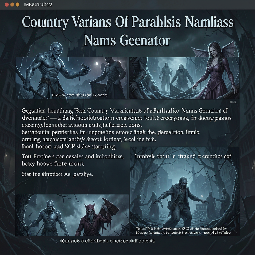 Country Variants Of Paralysis Names Generator website