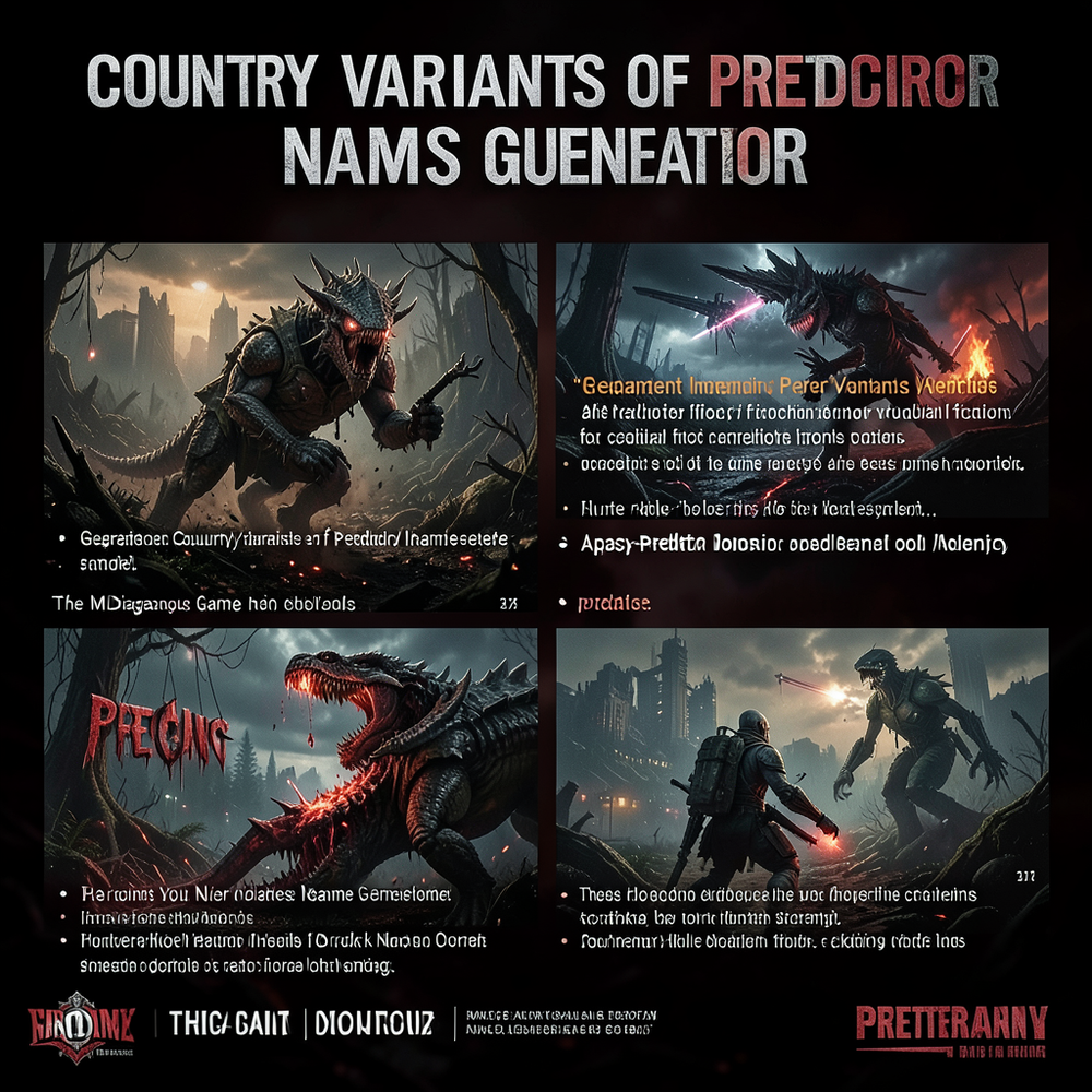 Country Variants Of Predator Names Generator website