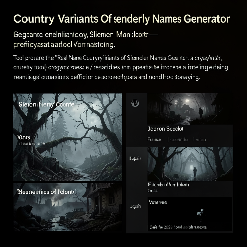 Country Variants Of Slenderly Names Generator website