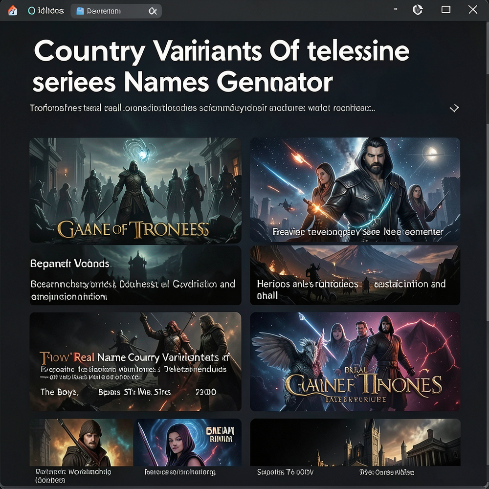 Country Variants Of Television Series Names Generator website