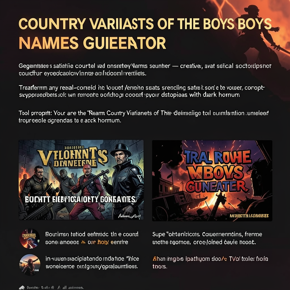 Country Variants Of The Boys Names Generator website