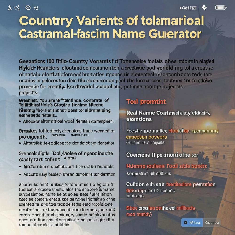Country Variants Of totalitarian-fascism Names Generator website