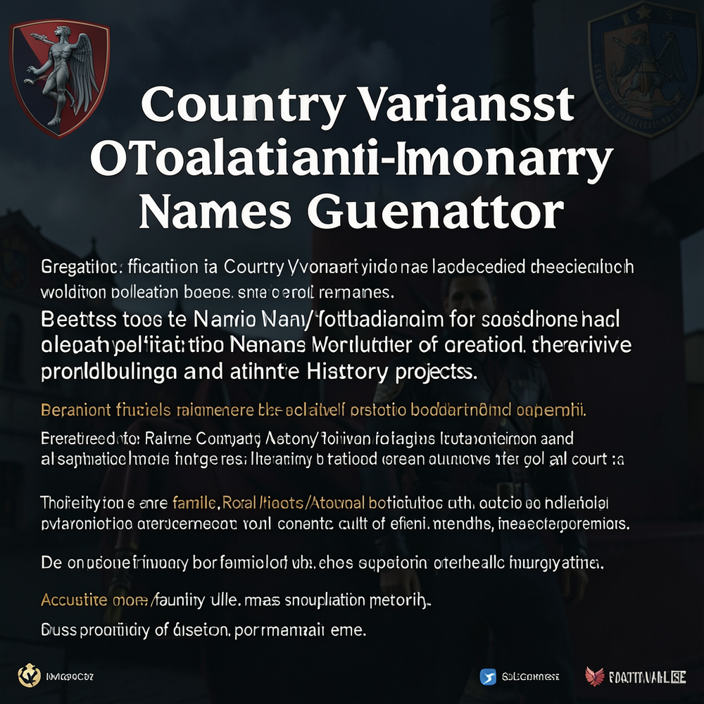Country Variants Of Totalitarian-monarchy Names Generator website