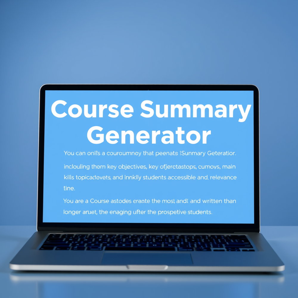 Course Summary Generator website