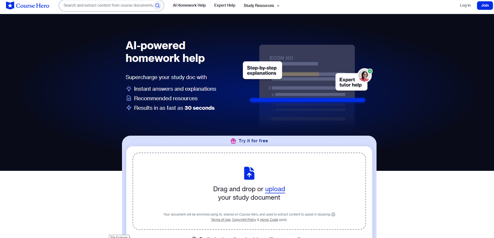 CourseHero website