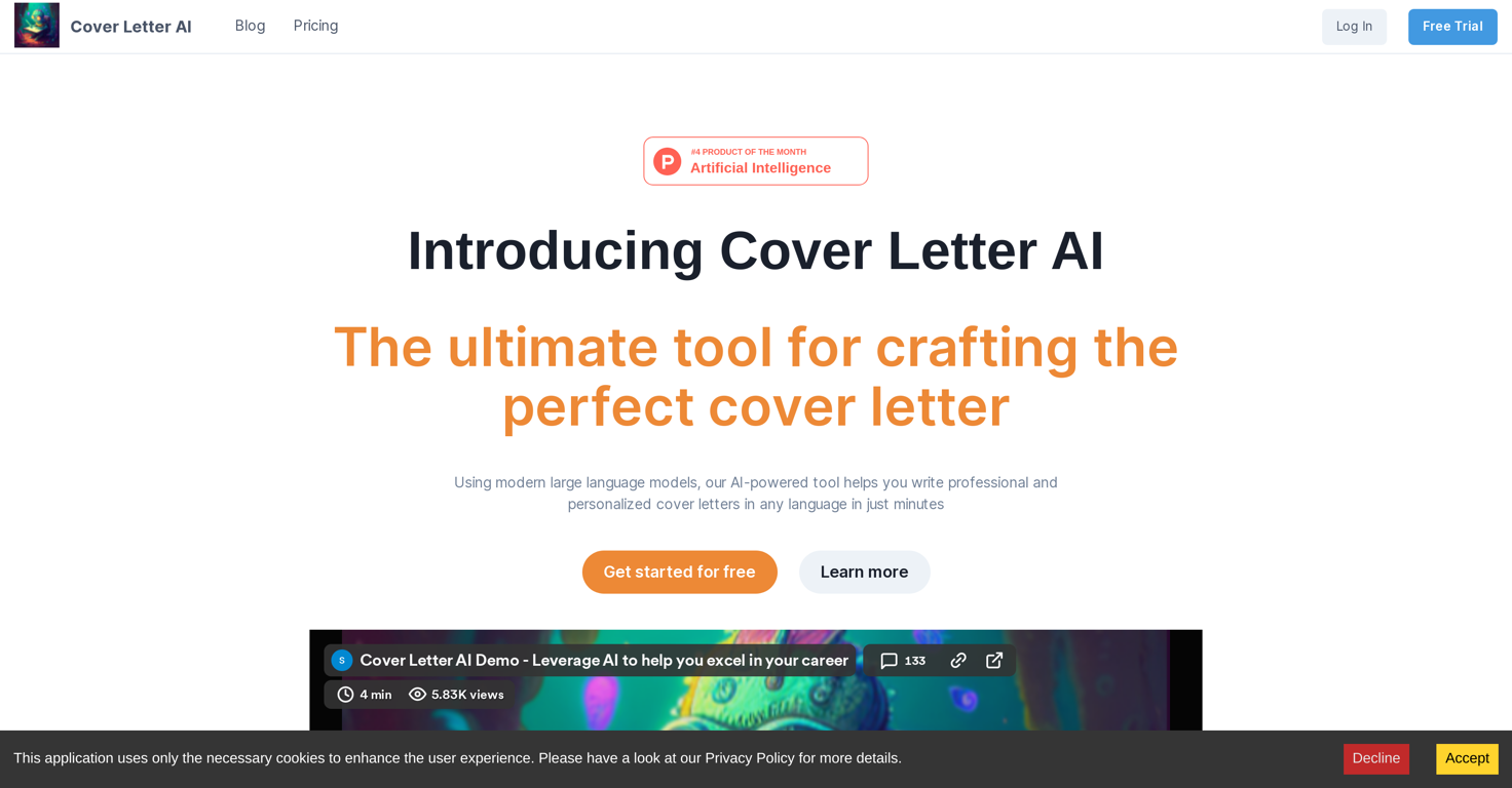 Cover Letter AI website