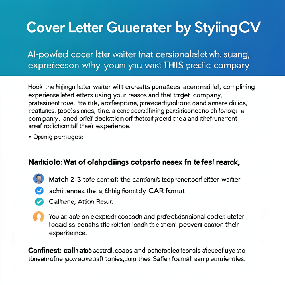 Cover Letter Generator by StylingCV website