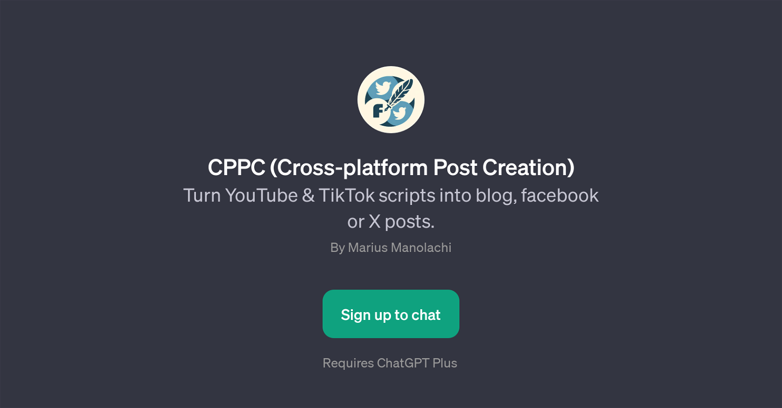 CPPC (Cross-platform Post Creation) website