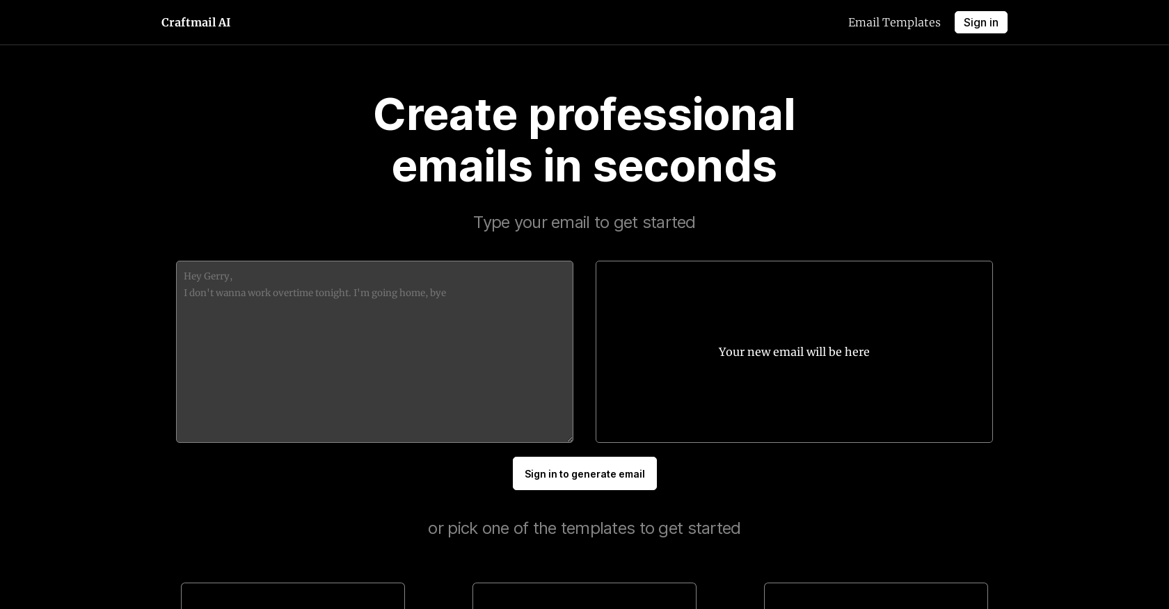 CraftmailAI website