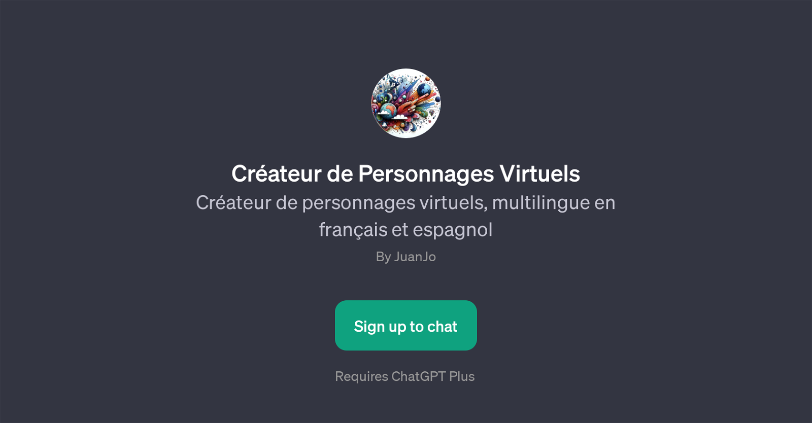 Crateur de Personnages Virtuels website