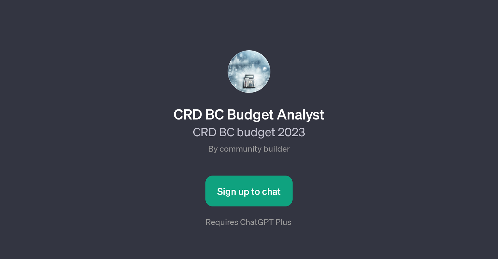CRD BC Budget Analyst website
