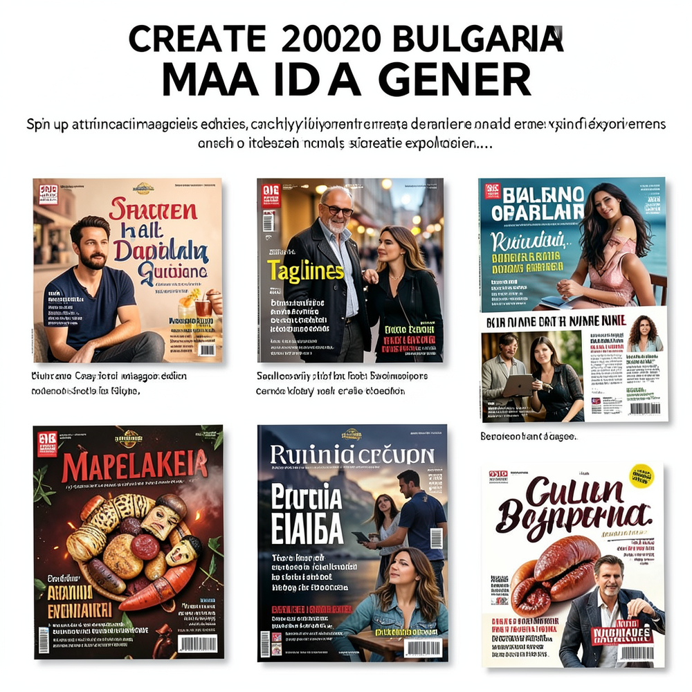 create 2020 bulgarian  magazines names cover idea gener website