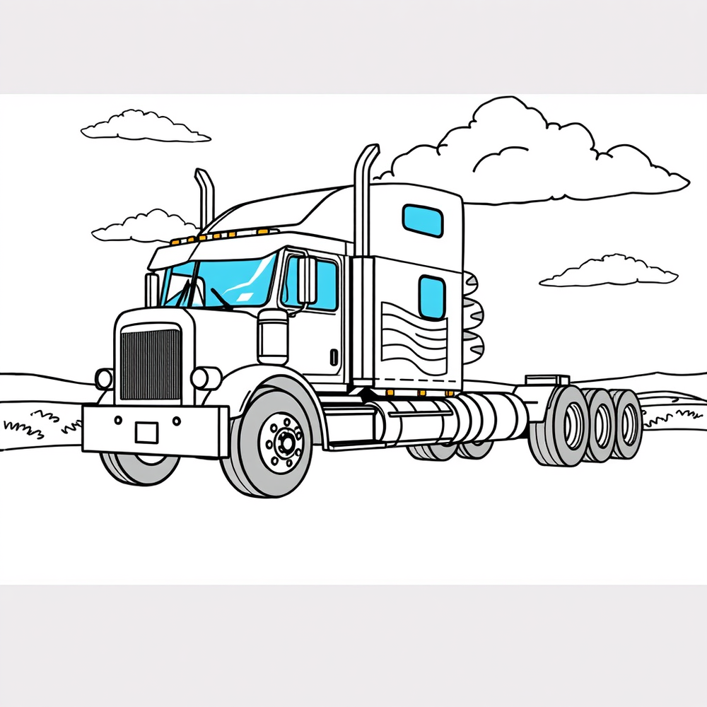 create american truck model coloring book website