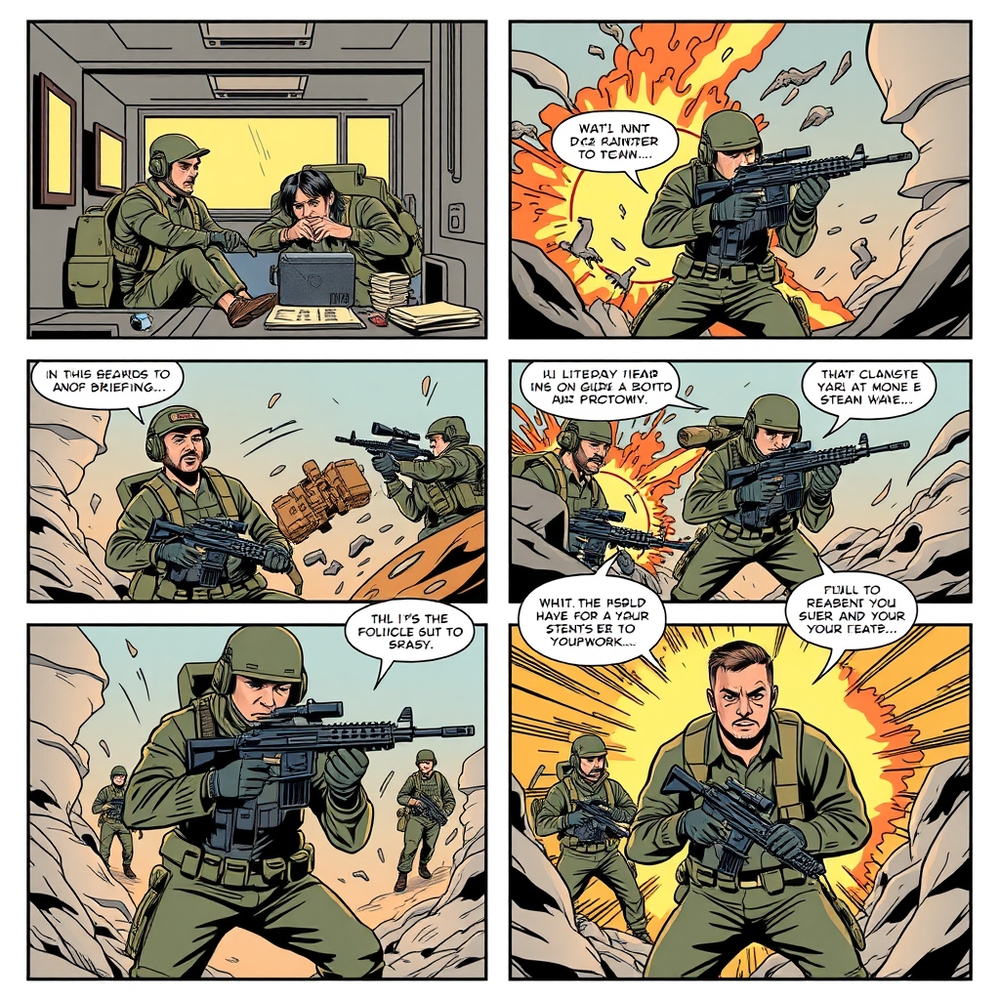 create commando military comic strip website