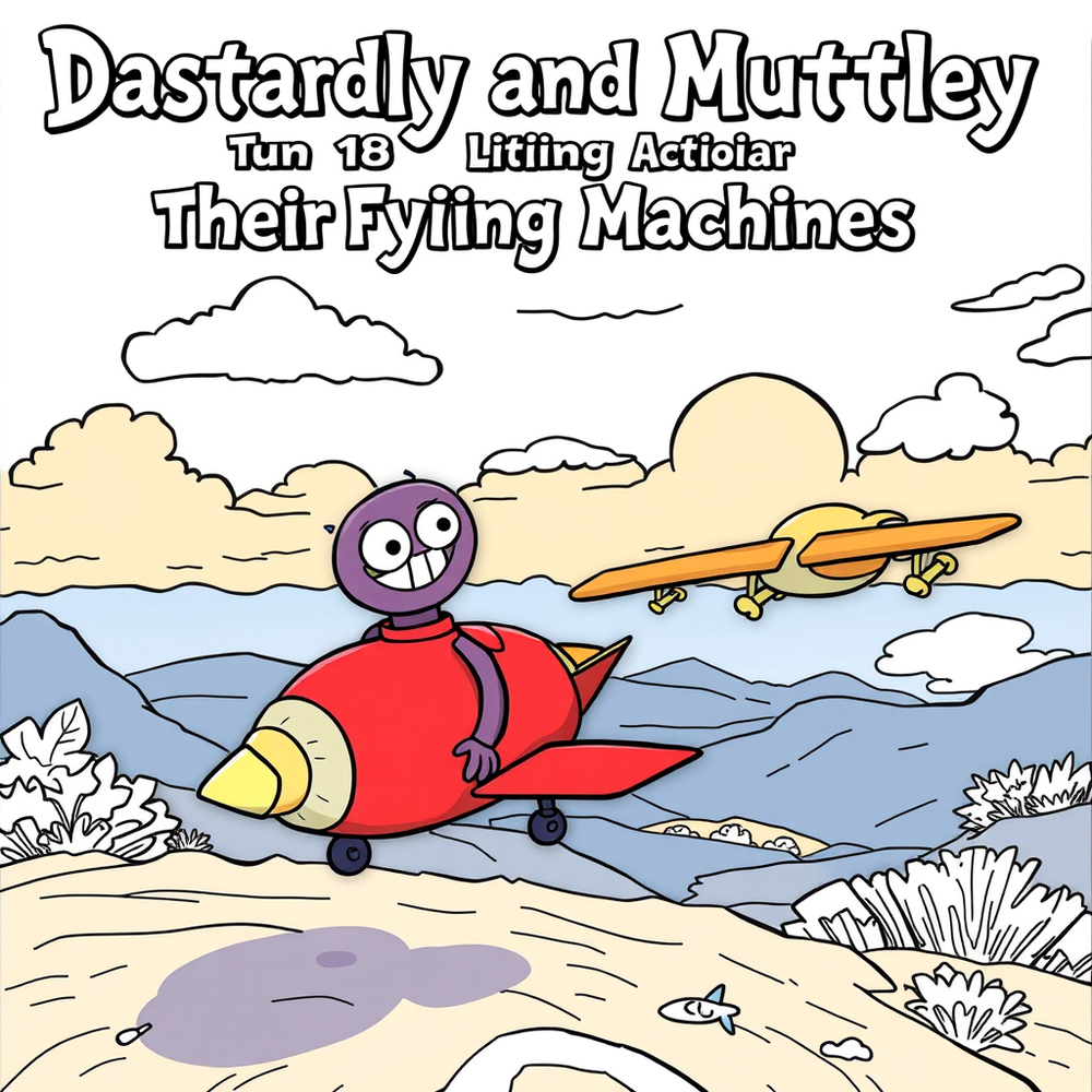 Create Dastardly and Muttley in Their Flying Machines 1969 coloring book website