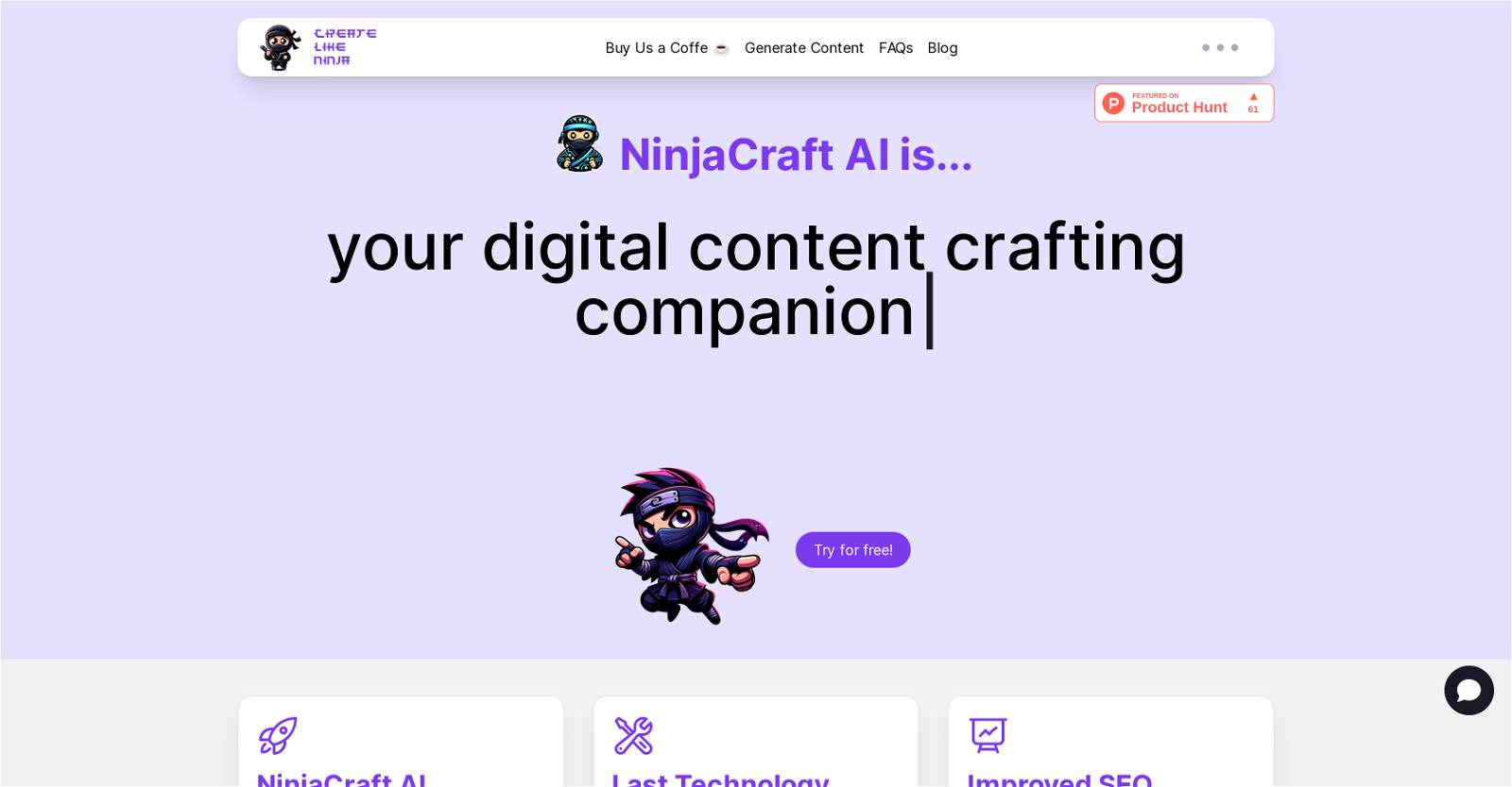Create Like Ninja website