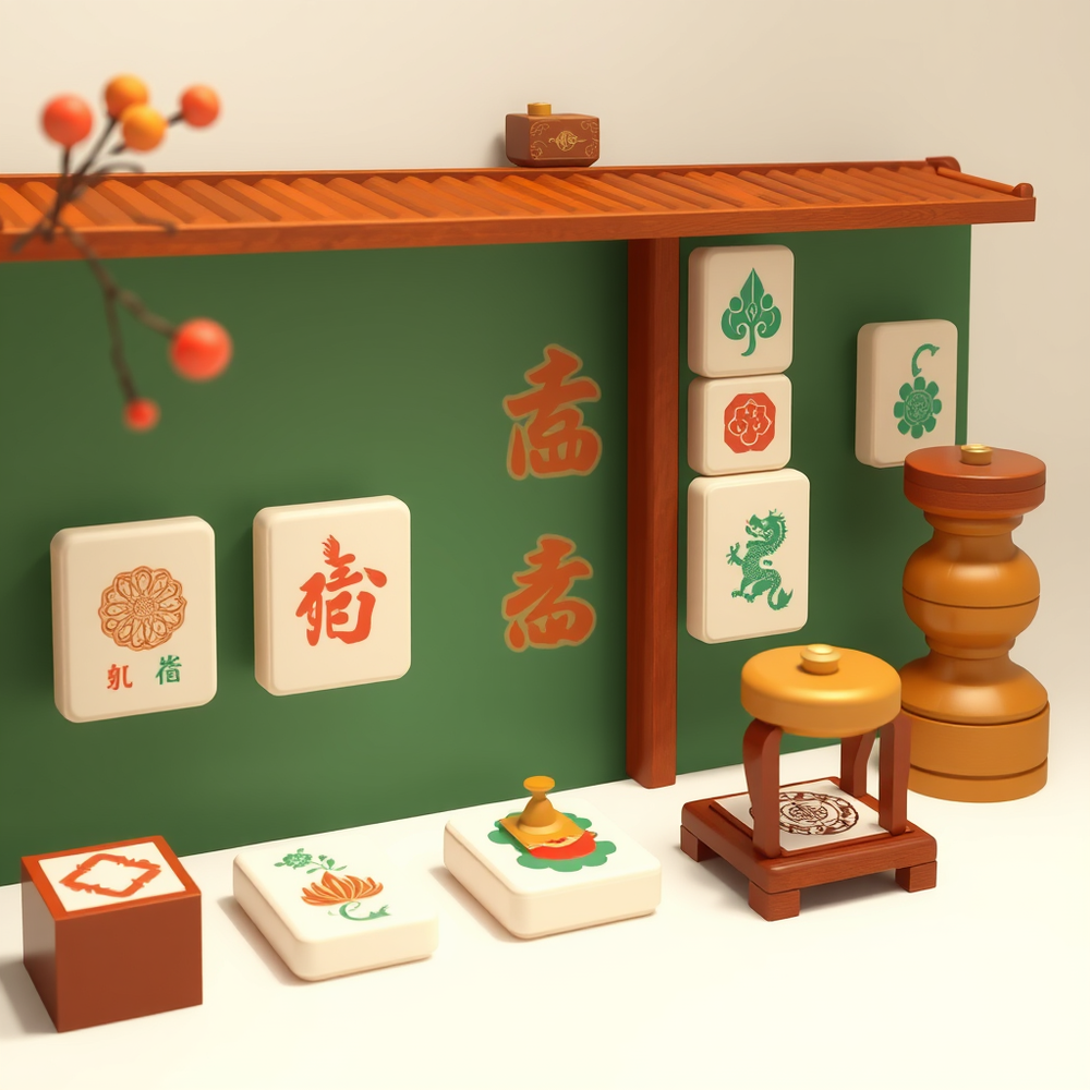 create mahjong tiles icons set generat website