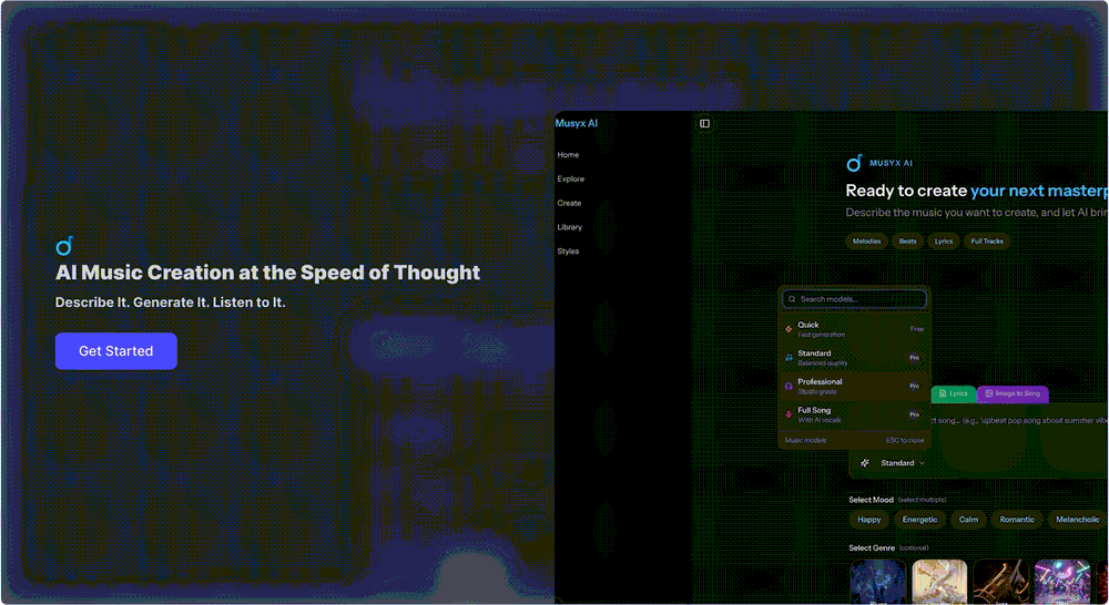 Musyx AI website