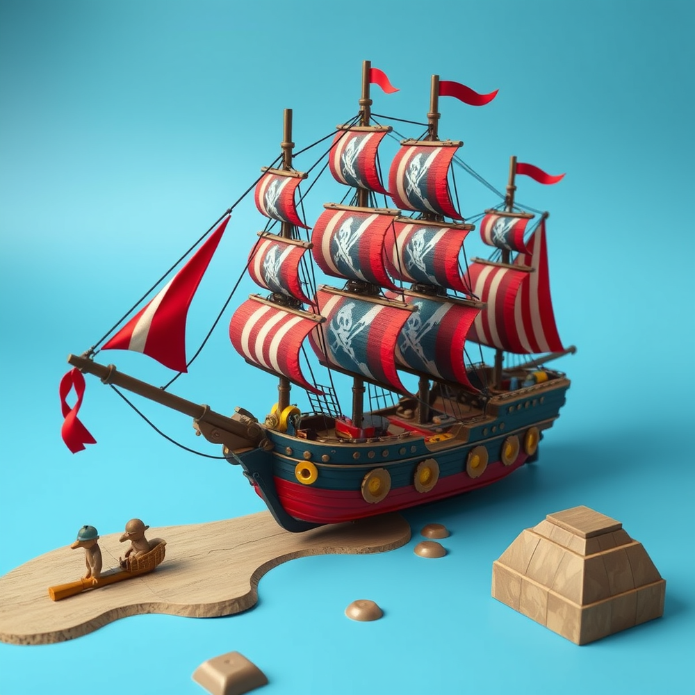 create pirate ship model idea gen website