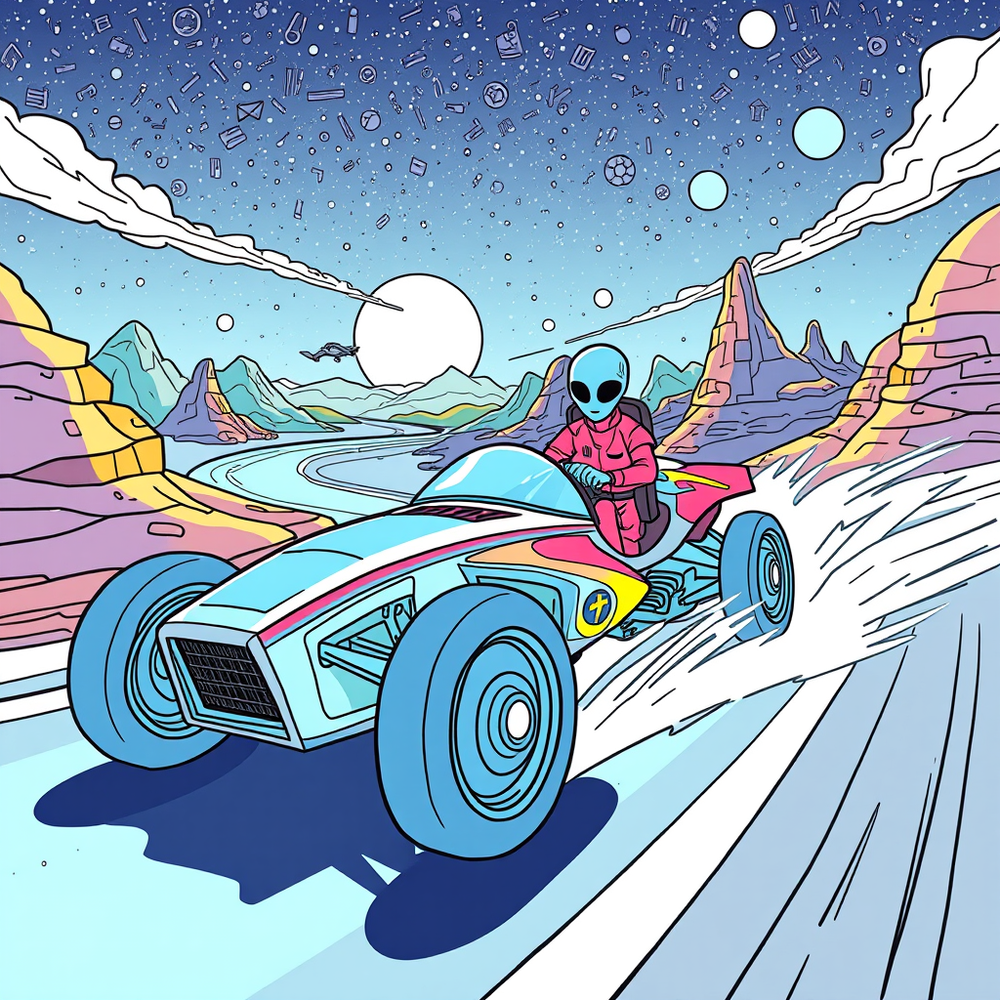 create racing sci fy coloring book website