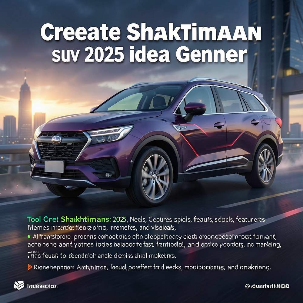 Create Shaktimaan suv 2025 idea gener website