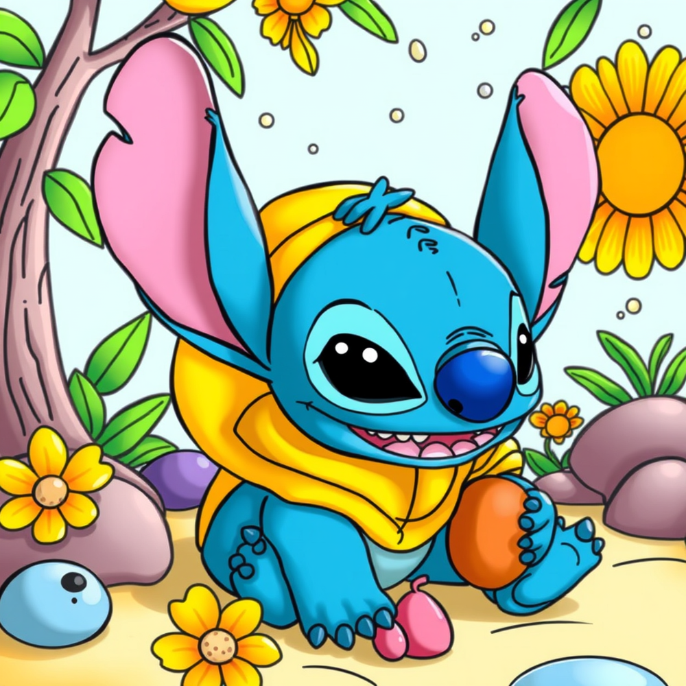 create stitch character coloring book website