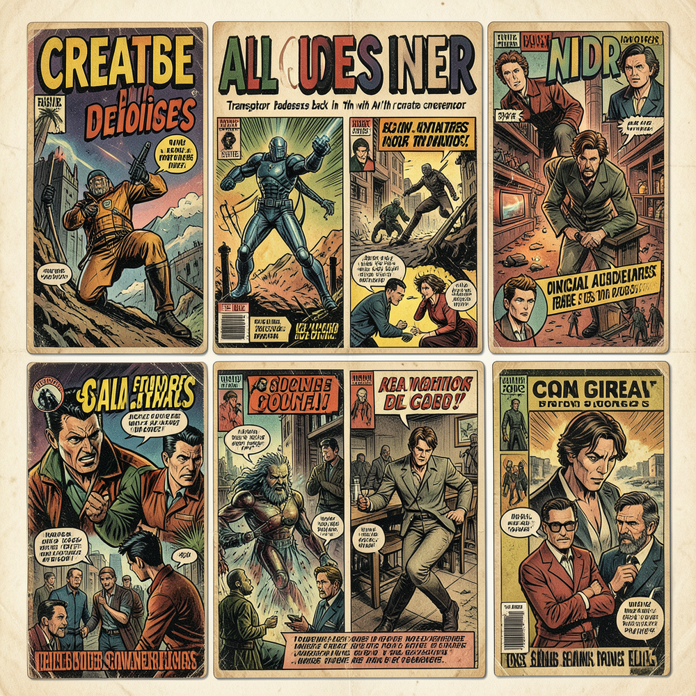 create vintage comic cover all genres idea gener website
