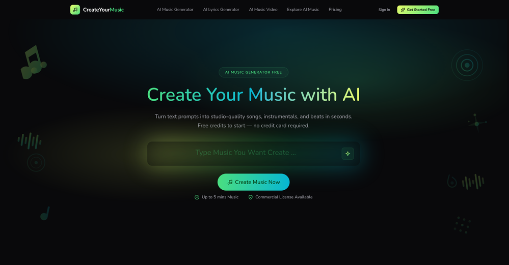 CreateYourMusic.ai website