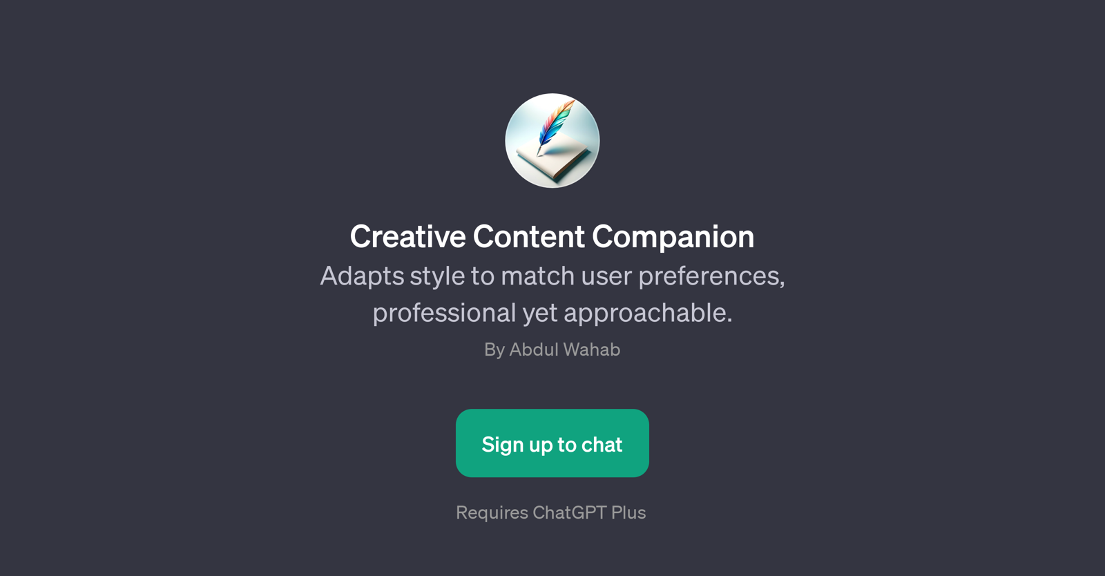 Creative Content Companion website
