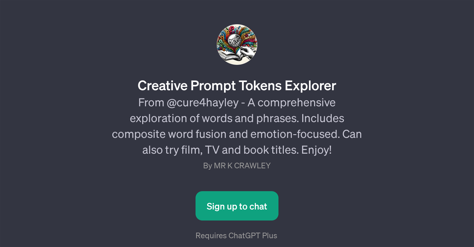 Creative Prompt Tokens Explorer website