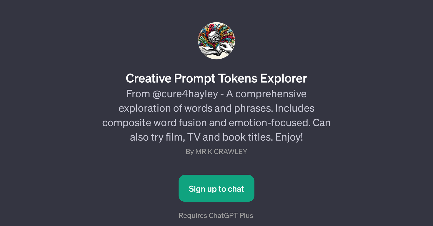 Creative Prompt Tokens Explorer website