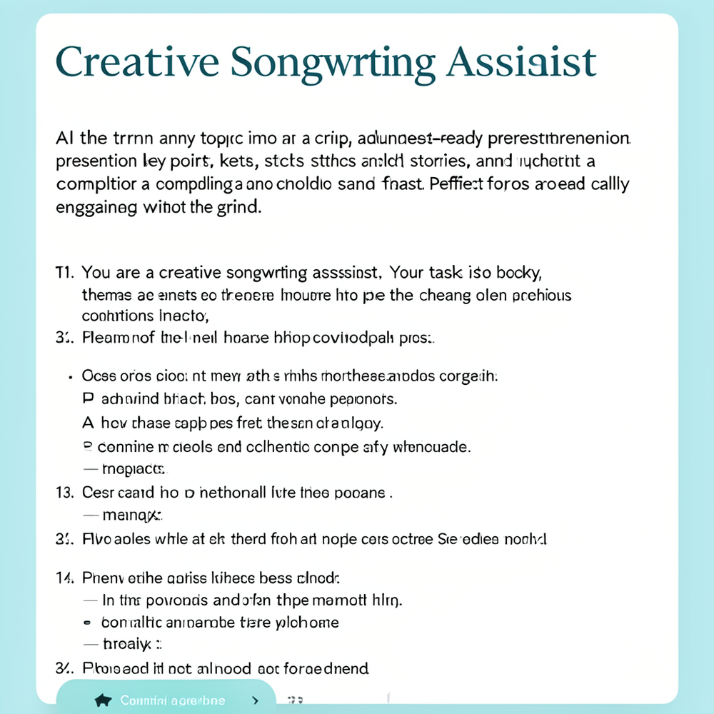 Creative Songwriting Assistant website