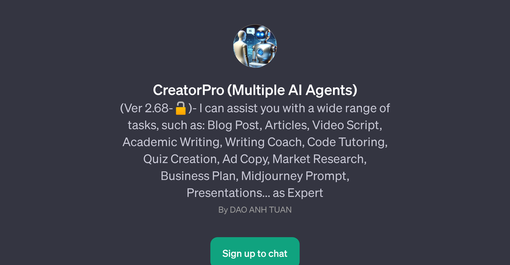 CreatorPro (Multiple AI Agents) website