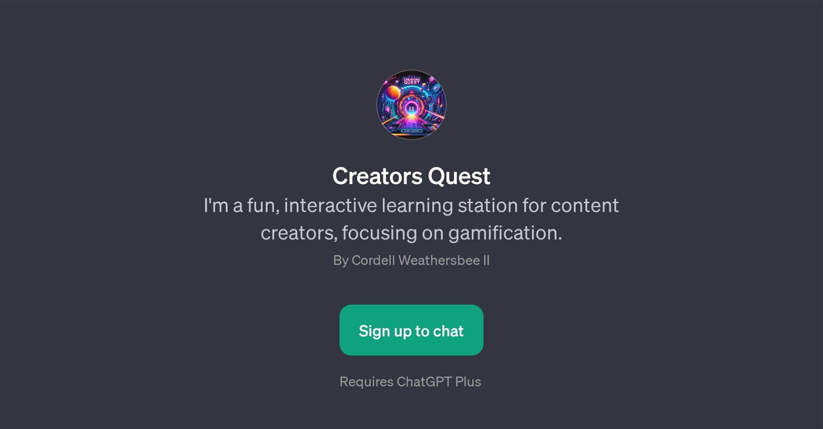 Creators Quest website