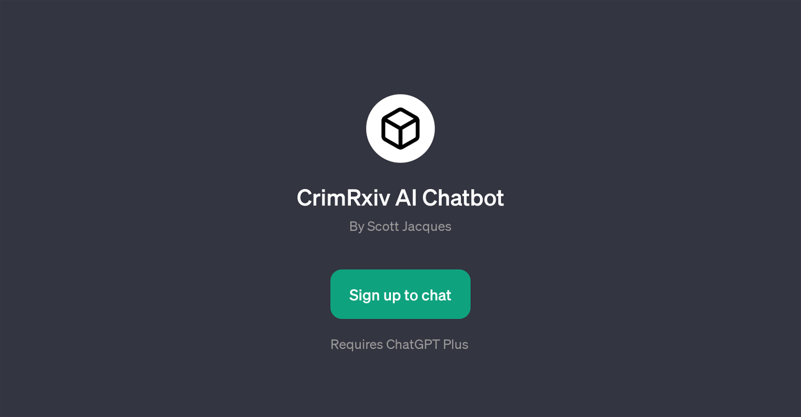 CrimRxiv AI Chatbot website