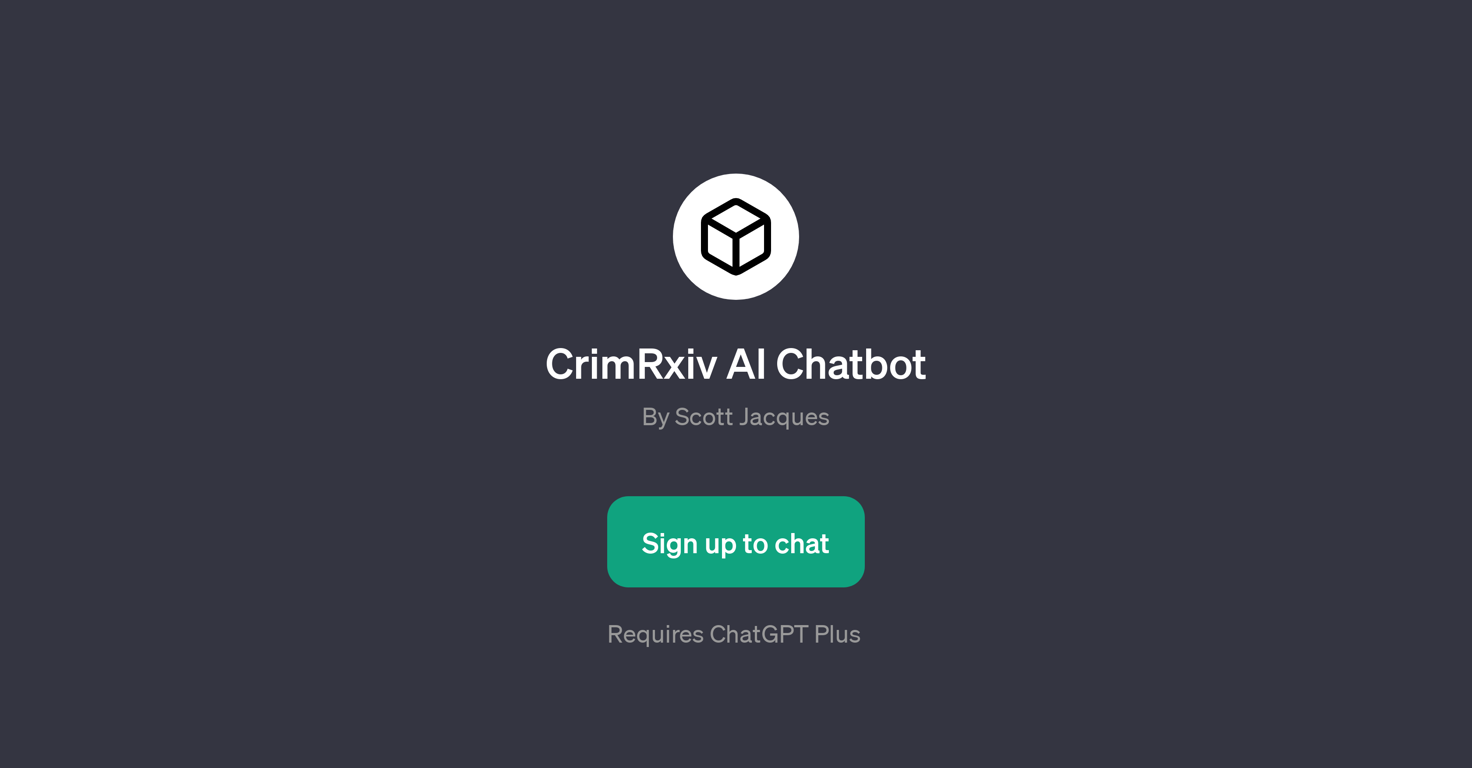 CrimRxiv AI Chatbot website