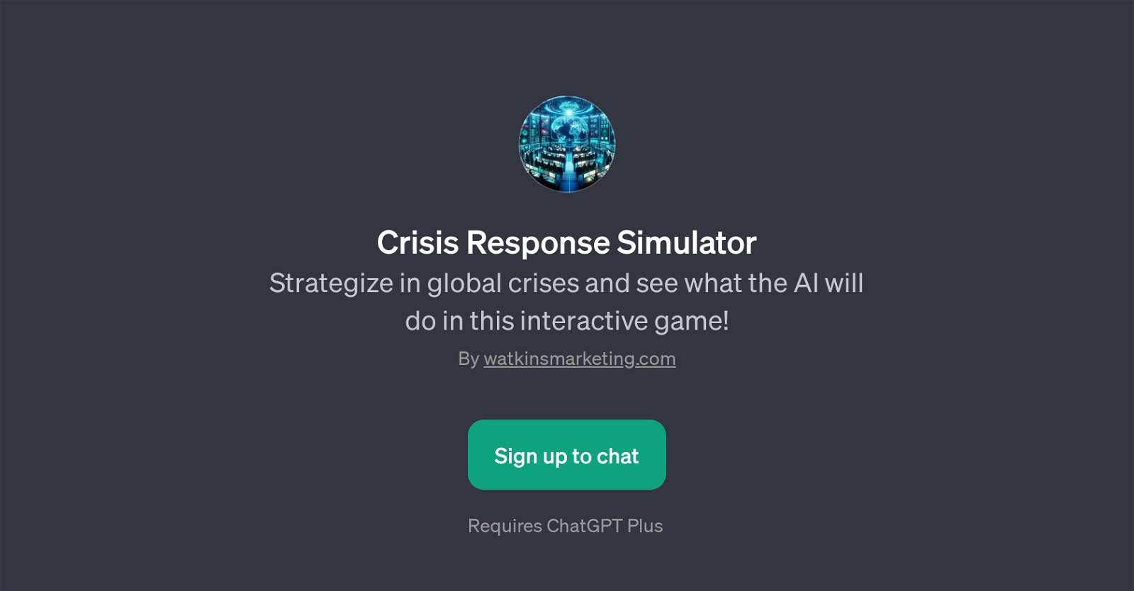 Crisis Response Simulator website