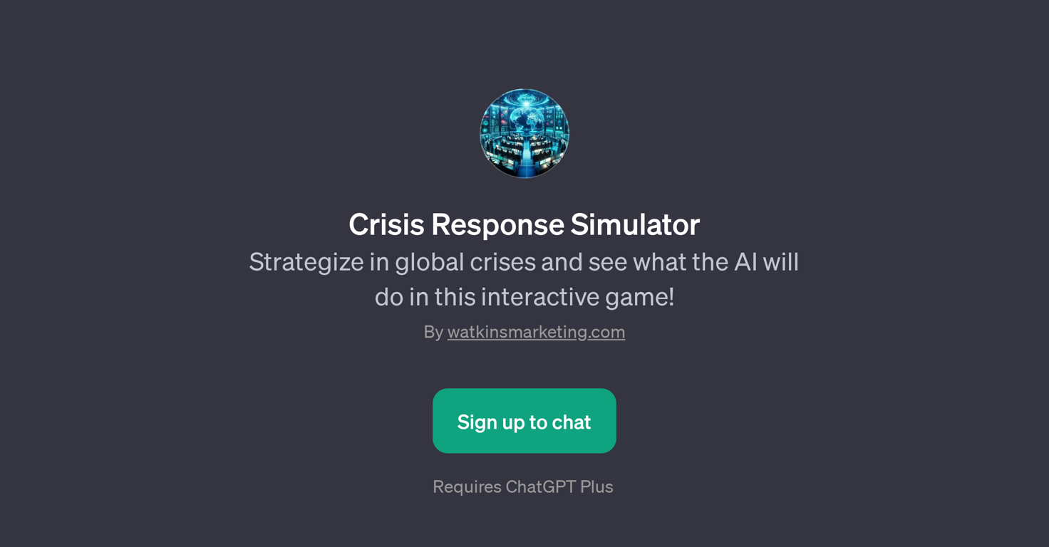 Crisis Response Simulator website