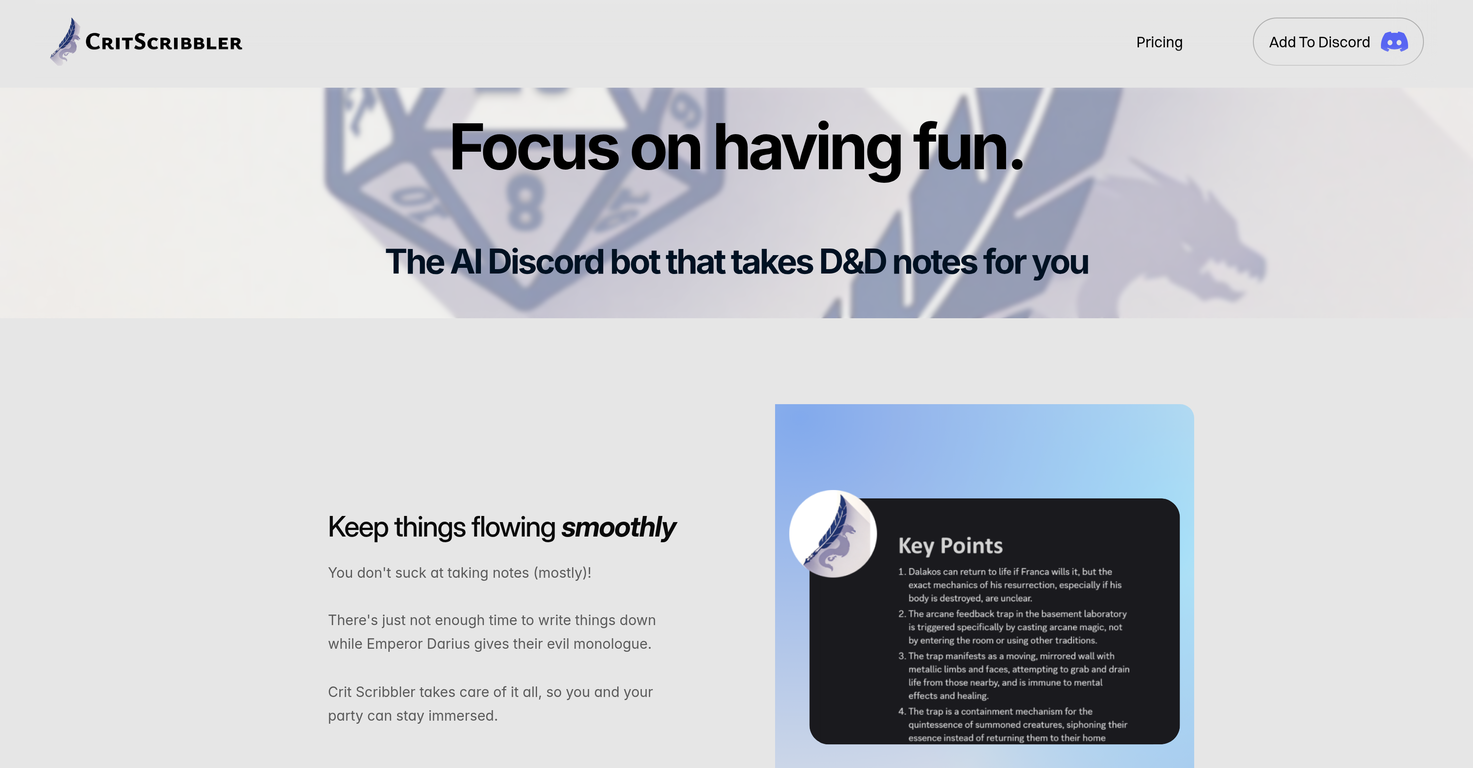 Crit Scribbler website